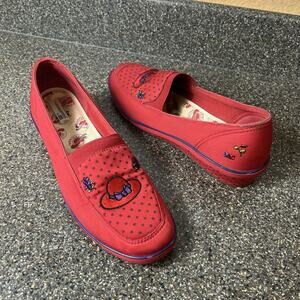Keds Grasshoppers Womens Size 10 M Flats Comfort Casual Red Loafer Slip On Shoes